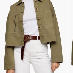 Topshop Jones Crop Utility Shirt Jacket
